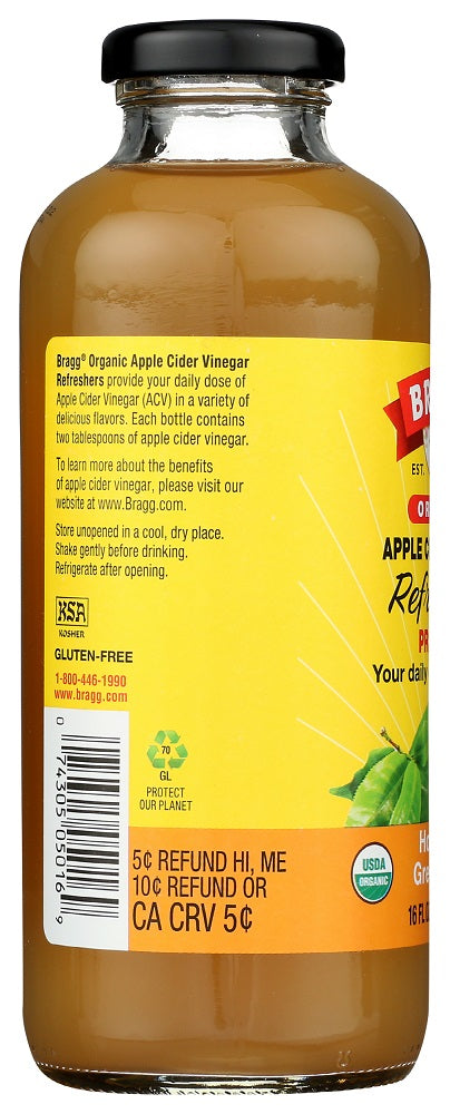 Bragg: Organic Honey & Green Tea Apple Cider Vinegar Refreshers, 16 Oz