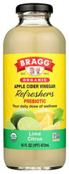 Bragg: Organic Lime Citrus Apple Cider Vinegar Refreshers, 16 Oz - RubertOrganics