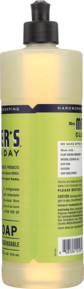 Mrs Meyers Clean Day: Liquid Dish Soap Lemon Verbena Scent, 16 Oz - RubertOrganics