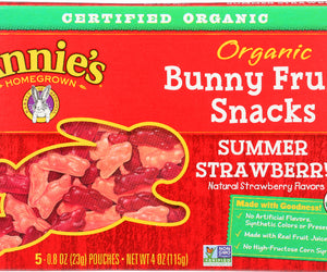 Annies Homegrown: Organic Bunny Fruit Snacks Summer Strawberry, 4 Oz
