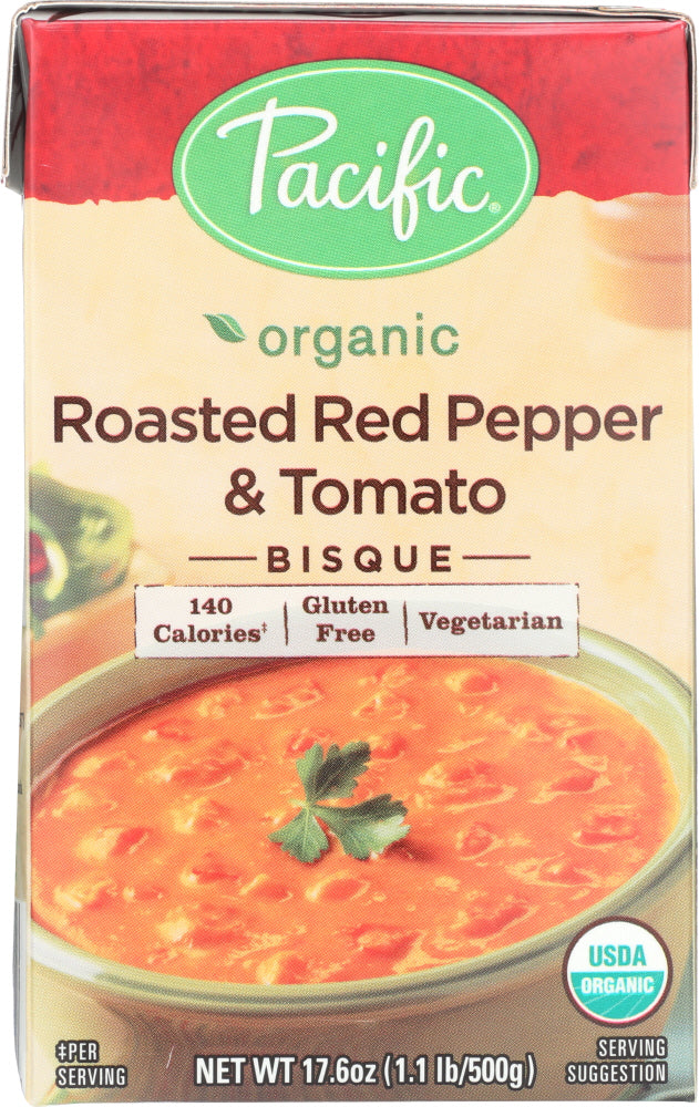 Pacific Foods: Organic Bisque Roasted Red Pepper And Tomato, 17.6 Oz