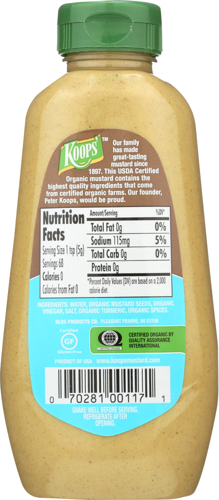 Koops: Organic Dijon Mustard, 12 Oz