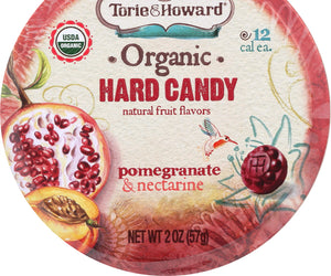 Torie & Howard: Organic Hard Candy Pomegrante And Nectarine, 2 Oz