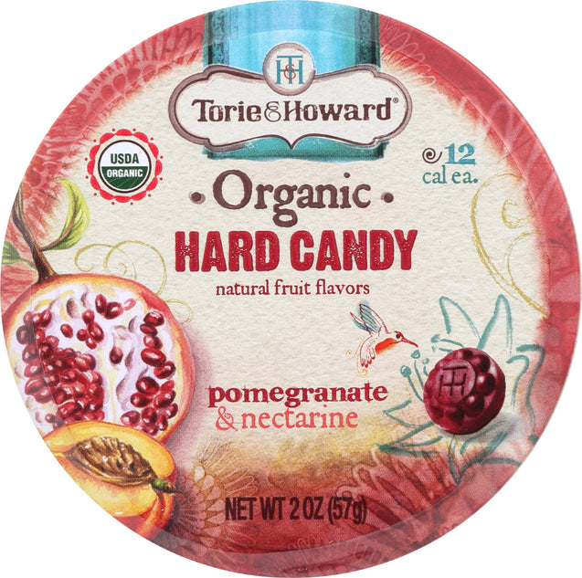 Torie & Howard: Organic Hard Candy Pomegrante And Nectarine, 2 Oz