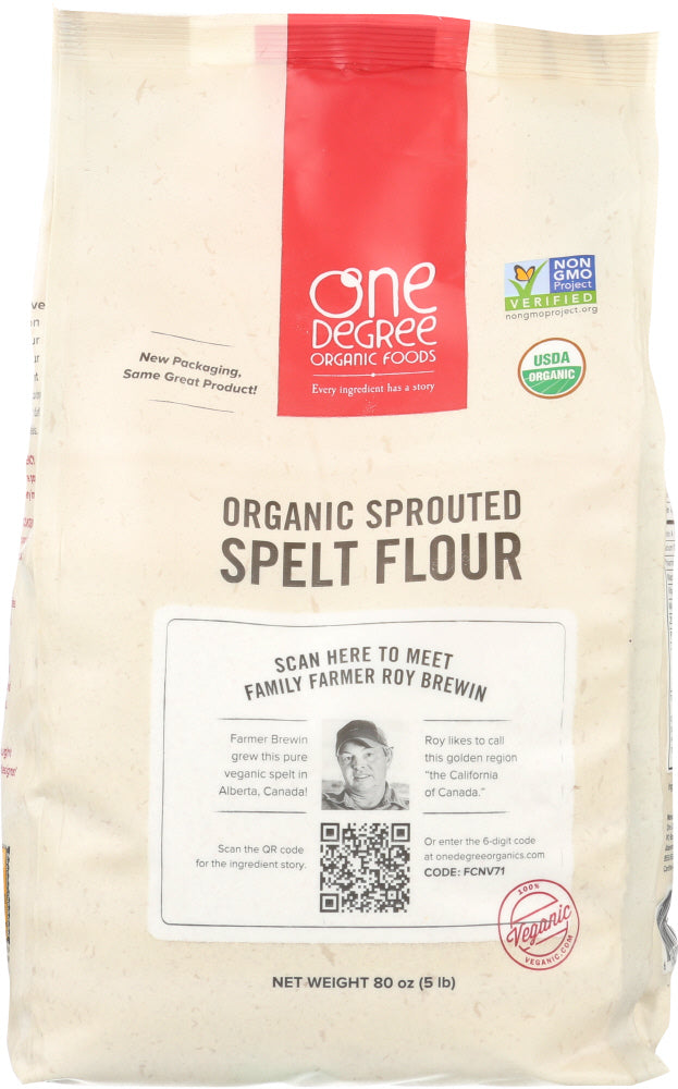 One Degree: Organic Sprouted Spelt Flour, 80 Oz