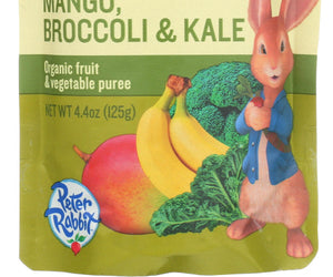 Peter Rabbit Organics: Banana, Mango, Broccoli & Kale Fruit & Vegetable Puree, 4.4 Oz