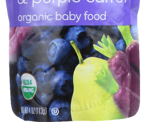 Plum Organics: Organic Baby Food Stage 2 Blueberry Pear & Purple Carrot, 4 Oz