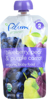 Plum Organics: Organic Baby Food Stage 2 Blueberry Pear & Purple Carrot, 4 Oz