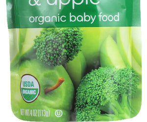 Plum Organics: Organic Baby Food Stage 2 Broccoli & Apple, 4 Oz