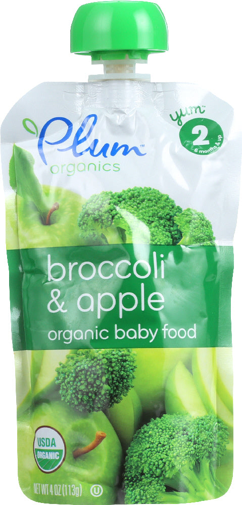 Plum Organics: Organic Baby Food Stage 2 Broccoli & Apple, 4 Oz
