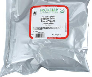 Frontier Herb: Pepper Black Medium Grind, 16 Oz - RubertOrganics
