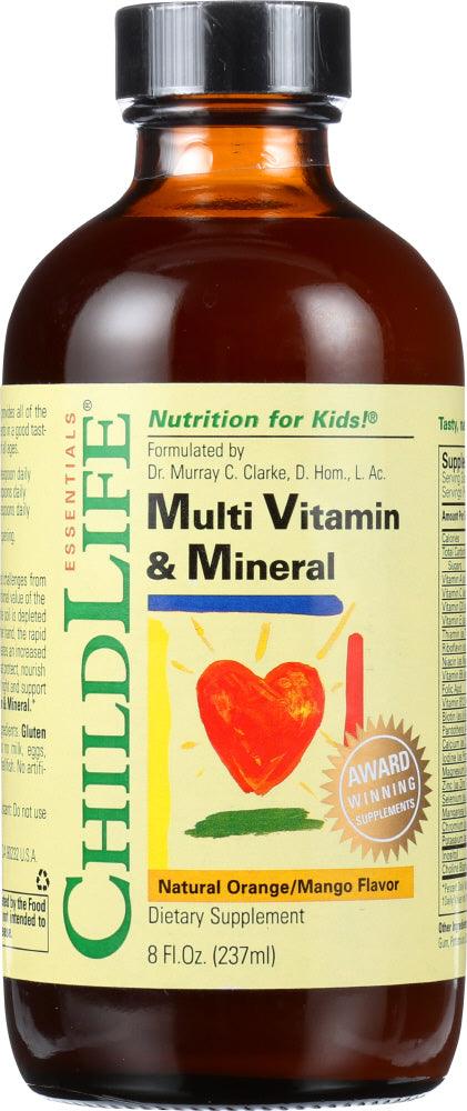 Childlife Essentials: Multi Vitamin And Mineral Natural Orange Mango Flavor, 8 Oz - RubertOrganics