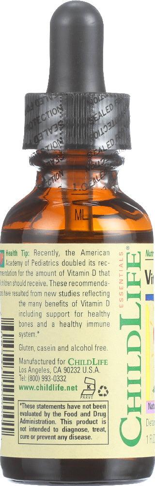 Childlife Essentials: Vitamin D3 Natural Berry Flavor, 1 Oz - RubertOrganics