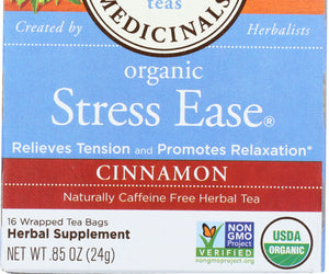 Traditional Medicinals: Organic Stress Ease Cinnamon Tea 16 Tea Bags, 0.85 Oz