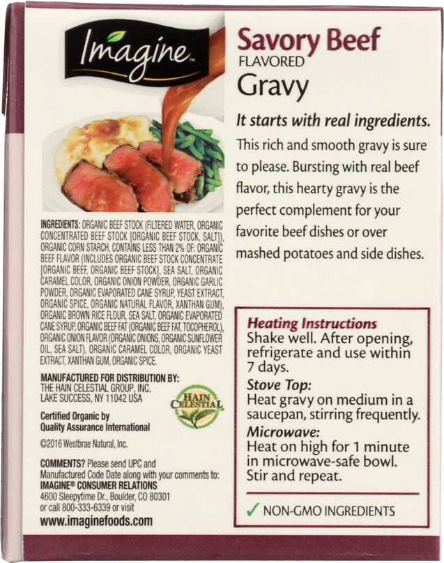 Imagine: Organic Savory Beef Flavored Gravy, 13.5 Fl Oz