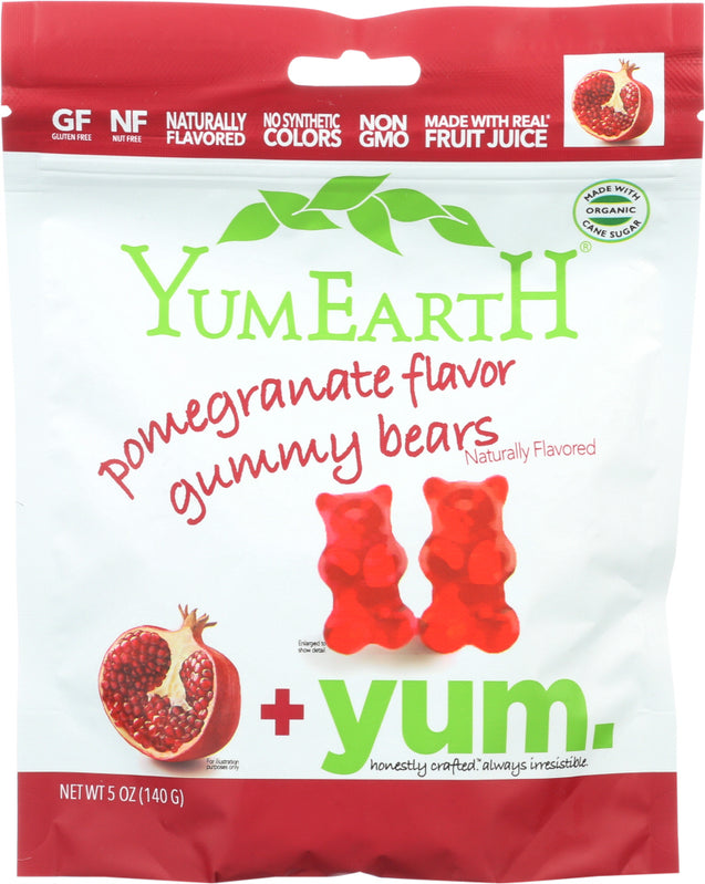 Yumearth: Pomegranate Gummy Bears + Yum, 5 Oz