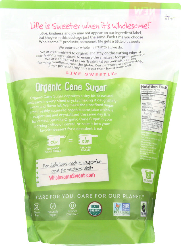 Wholesome Sweeteners: Organic Cane Sugar, 64 Oz