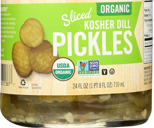 Woodstock: Organic Kosher Sliced Dill Pickles, 24 Oz