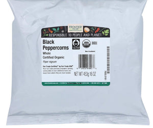 Frontier Herb: Peppercorn Bulk Whole Organic, 16 Oz - RubertOrganics