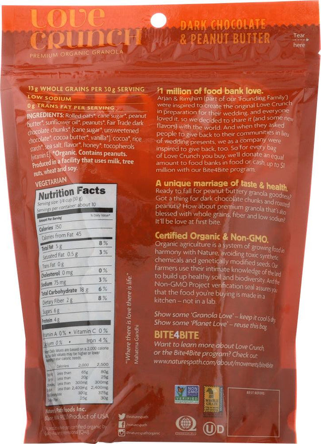 Nature's Path Organic: Love Crunch Dark Chocolate & Peanut Butter Granola, 11.5 Oz - RubertOrganics