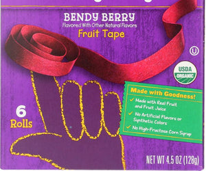 Annie's Homegrown: Organic Bendy Berry Really Peely Fruit Tape 6 Rolls, 4.5 Oz - RubertOrganics