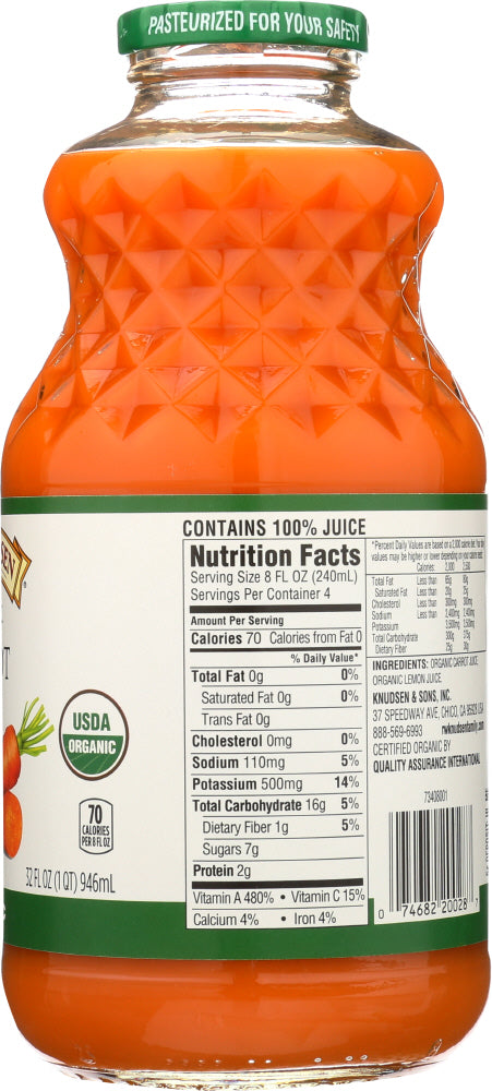 Knudsen: Beverage Carrot Organic, 32 Oz