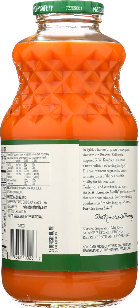 Knudsen: Beverage Carrot Organic, 32 Oz