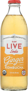 Live Soda: Ginger Kombucha, 12 Oz - RubertOrganics