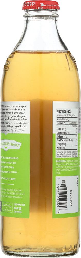 Live Soda: Lemon Lime Kombucha, 12 Oz - RubertOrganics