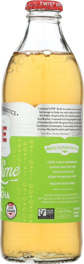 Live Soda: Lemon Lime Kombucha, 12 Oz - RubertOrganics