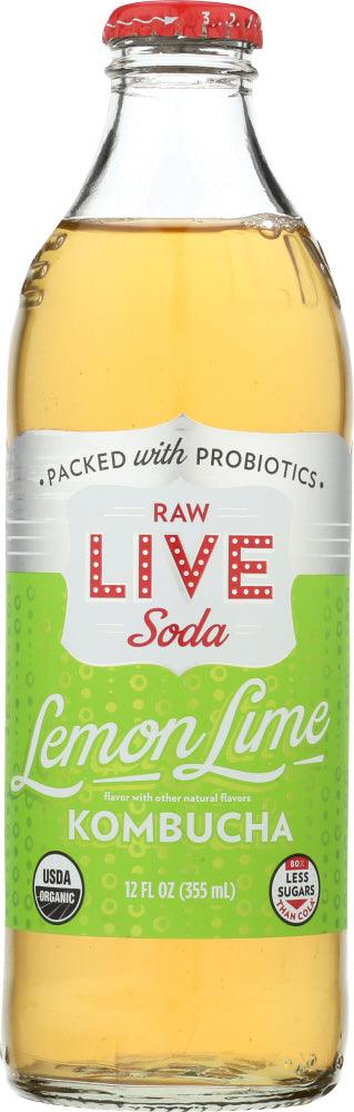 Live Soda: Lemon Lime Kombucha, 12 Oz - RubertOrganics