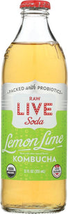 Live Soda: Lemon Lime Kombucha, 12 Oz - RubertOrganics