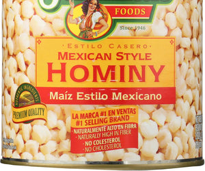 Juanita's Foods: Mexican Style Hominy, 25 Oz - RubertOrganics