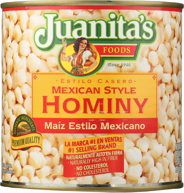 Juanita's Foods: Mexican Style Hominy, 25 Oz - RubertOrganics