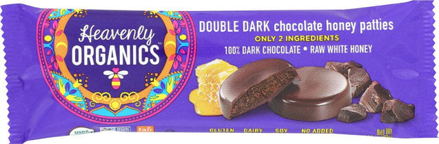 Heavenly Organics: Double Dark Chocolate Honey Patties, 1.16 Oz - RubertOrganics