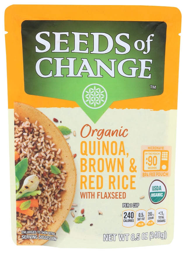 Seeds Of Change: Organic Quinoa, Brown & Red Rice With Flaxseed, 8.5 Oz