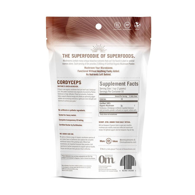 Om Organic Mushroom Nutrition: Cordyceps Mushroom Powder, 100 Gm