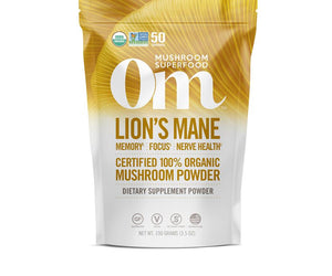 Om Organic Mushroom Nutrition: Lions Mane Mushroom Supplement Powder, 100 Gm
