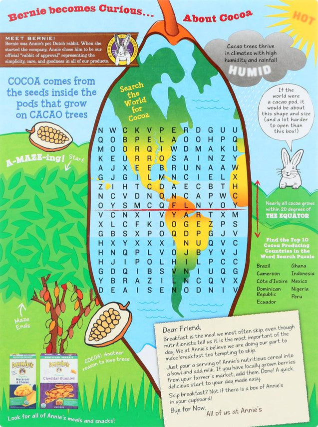 Annies Homegrown: Organic Cocoa Bunnies Cereal, 10 Oz - RubertOrganics