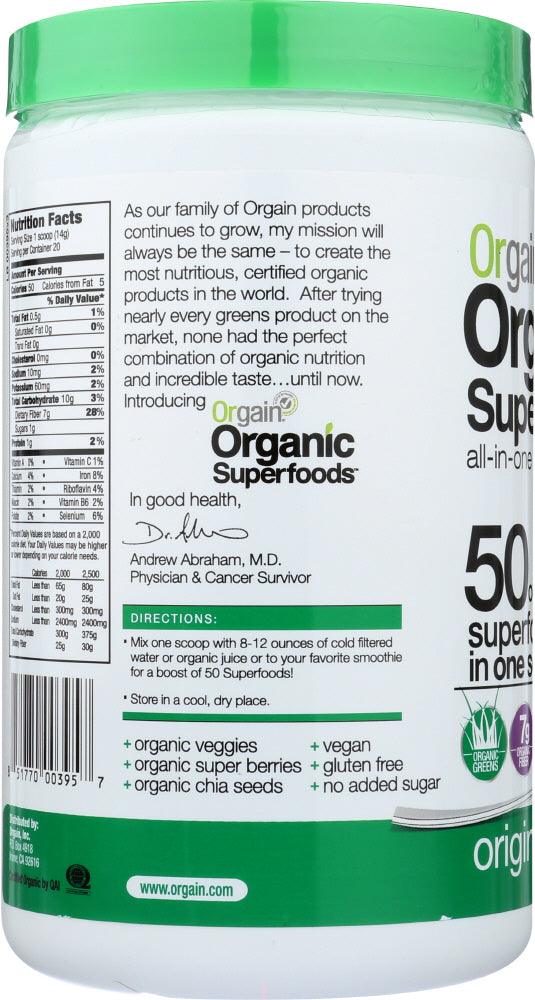 Orgain: Organic Superfoods All-in-one Super Nutrition Original, 9.92 Oz - RubertOrganics