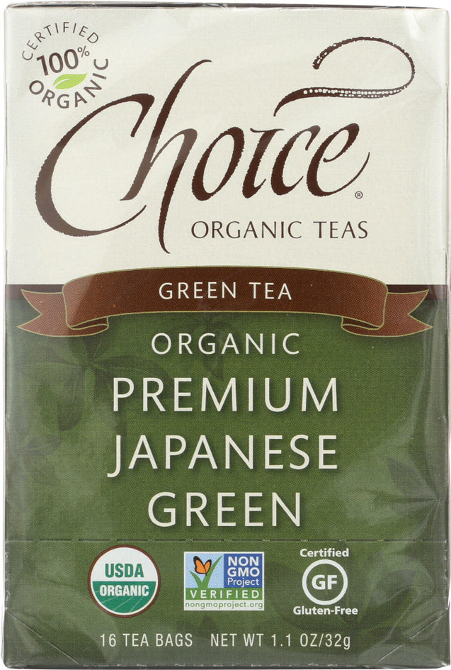 Choice Organic Teas: Premium Japanese Green Tea 16 Tea Bags, 1.1 Oz