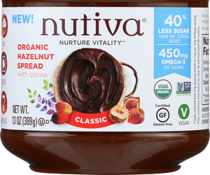 Nutiva: Organic Hazelnut Spread Classic, 13 Oz