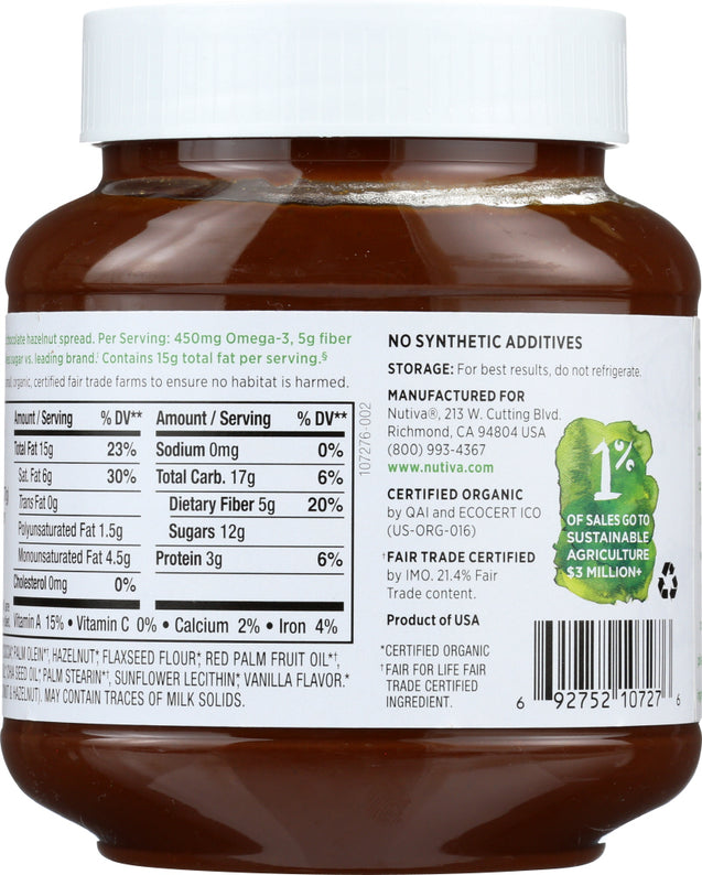 Nutiva: Organic Hazelnut Spread Classic, 13 Oz