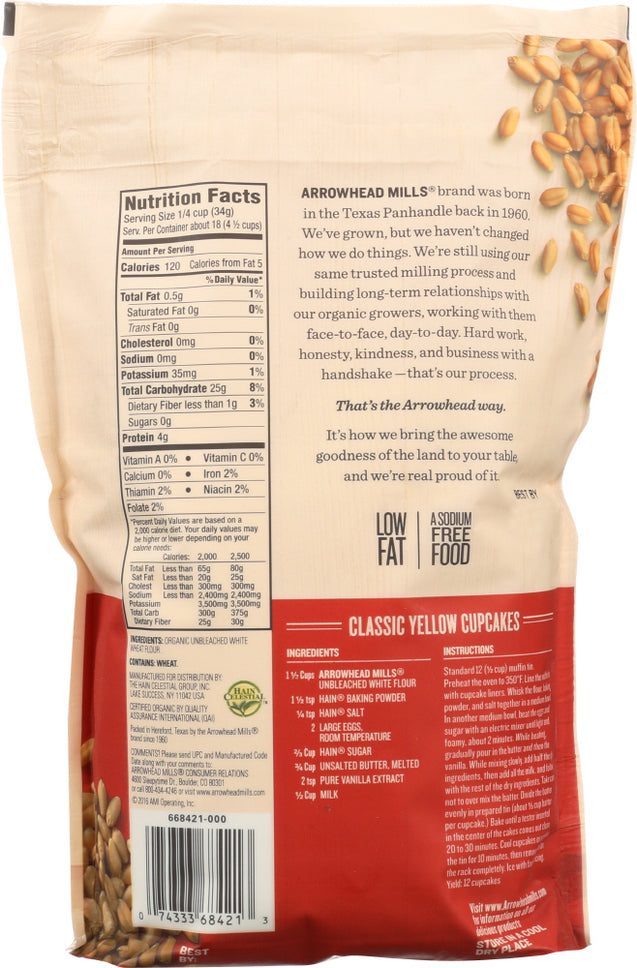 Arrowhead Mills: Organic Unbleached White Flour, 22 Oz