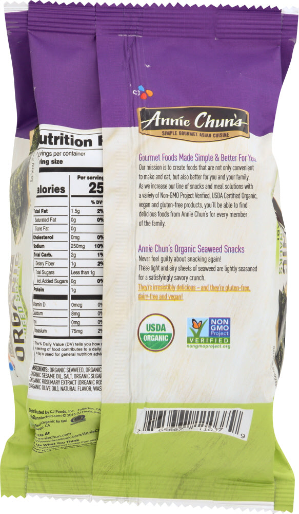 Annie Chuns: Organic Seaweed Snack Wasabi, 0.35 Oz