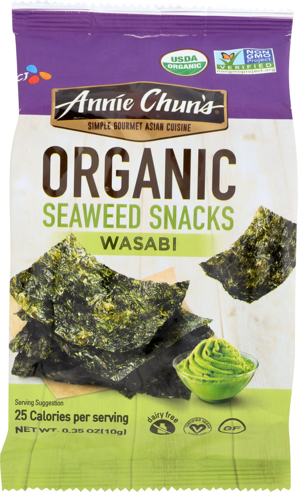 Annie Chuns: Organic Seaweed Snack Wasabi, 0.35 Oz