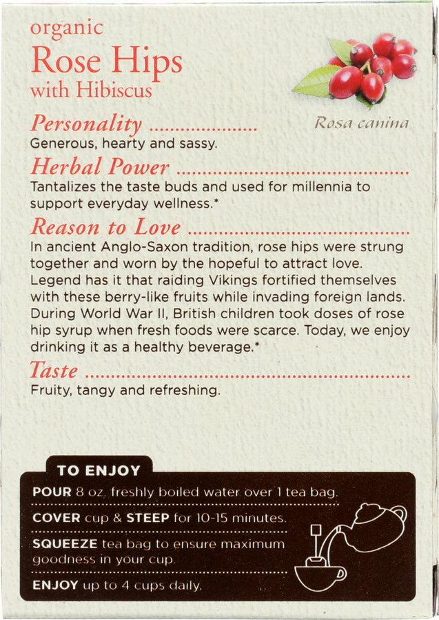 Traditional Medicinals: Tea Rose Hips Hibiscus Organic, 16 Bg