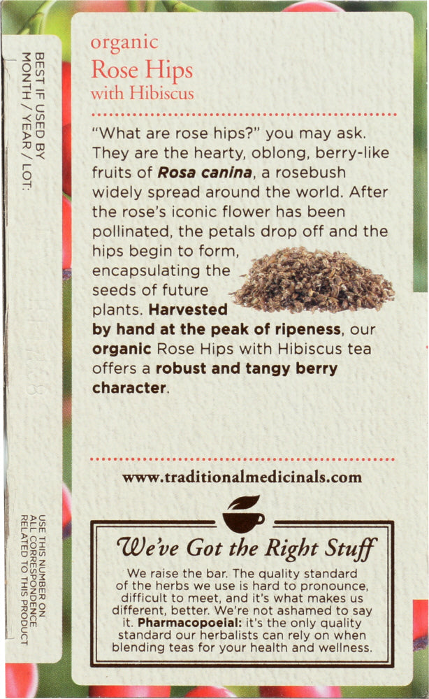 Traditional Medicinals: Tea Rose Hips Hibiscus Organic, 16 Bg