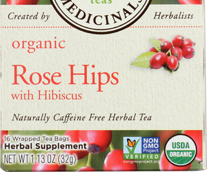 Traditional Medicinals: Tea Rose Hips Hibiscus Organic, 16 Bg