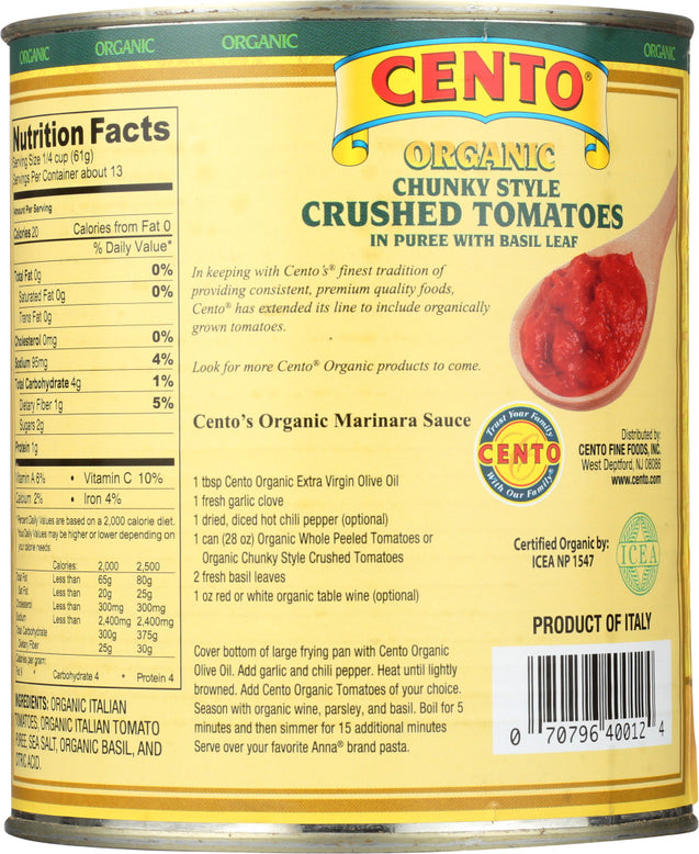 Cento: Organic Chunky Style Crushed Tomatoes, 28 Oz